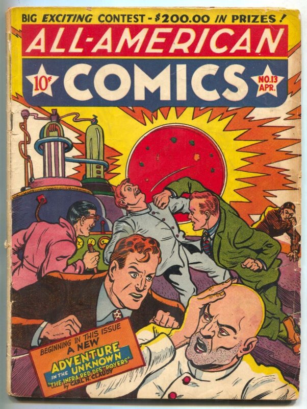 All-American #13 1940- Ultra-Man- 1st Adventure into the Unknown VG-