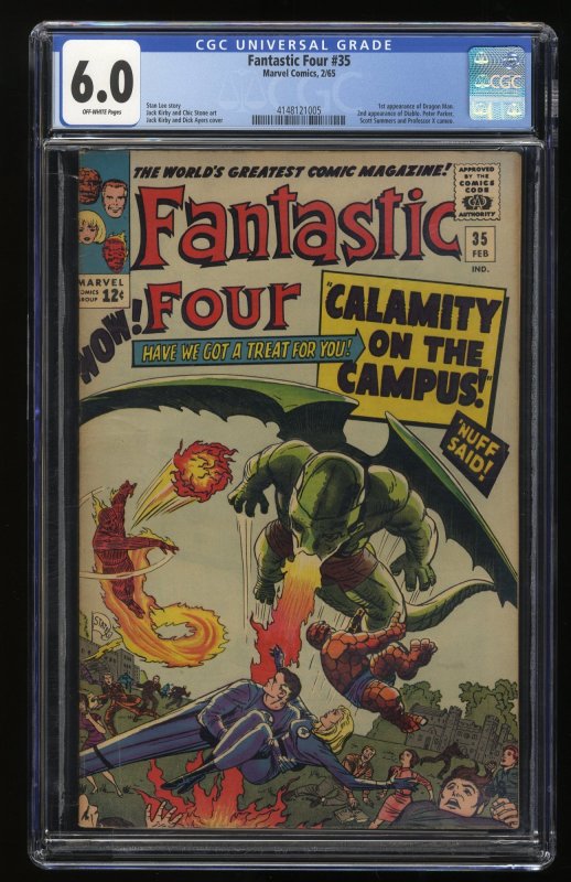 Fantastic Four #35 CGC FN 6.0 Off White 1st Appearance Dragon Man!