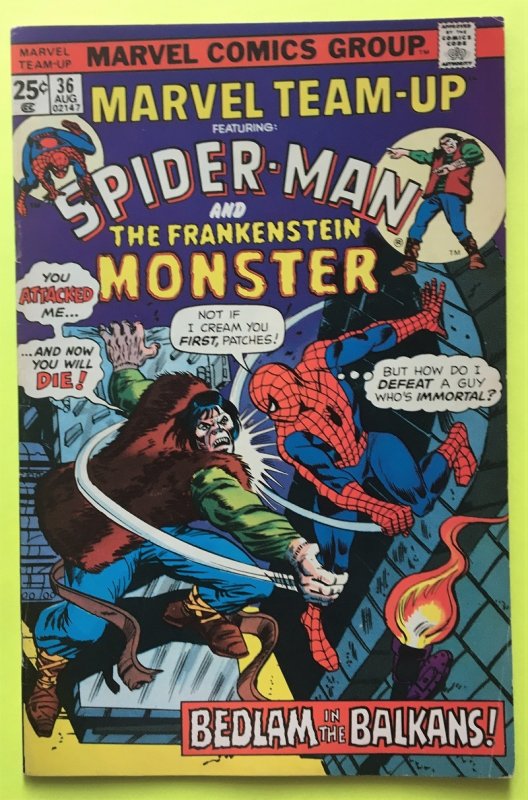 MARVEL TEAM-UP 36 SPIDER-MAN FRANKENSTEIN MONSTER MARVEL 1975