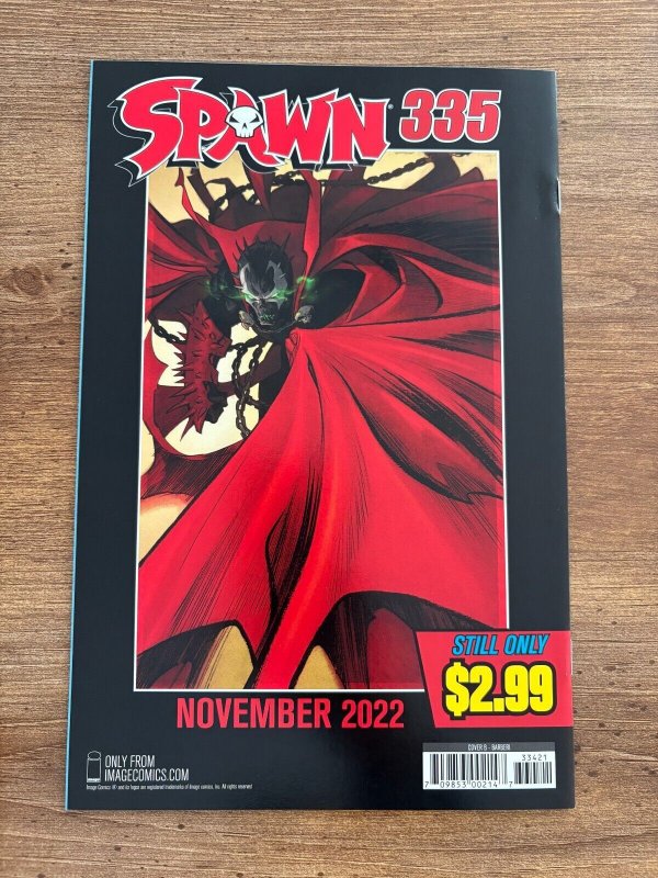 Spawn # 334 NM 1st Print Variant Cover Image Comic Book Todd McFarlane 1 J288