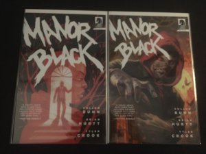 MANOR BLACK #1 Two Cover Versions, VFNM Condition
