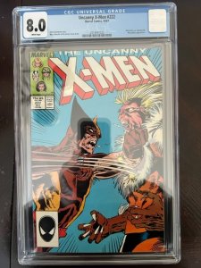 The Uncanny X-Men #222 (1987) - CGC 8.0 - Wolverine Sabertooth Classic Cover!