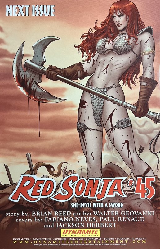 Red Sonja #44 Cover A (2009) Fabiano Neves Cover Art