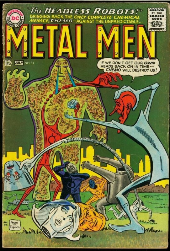 METAL MEN #14-THE HEADLESS ROBOT-DC SILVER AGE G