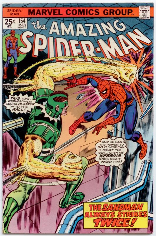 Amazing Spider-Man #154 VF+ 8.5  Sandman 25¢ cover price