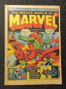 1973 MIGHTY WORLD OF MARVEL #18 FN+ 6.5 UK Comic Hulk / Spider-Man / FF vs Subby