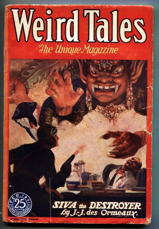 Weird Tales 2/1931-HP Lovecraft, Robert E Howard-Pulp Magazine