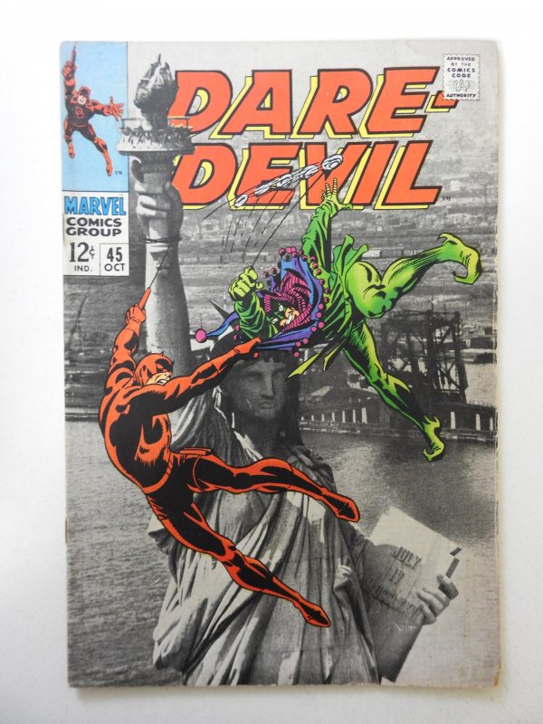 Daredevil #45 VG Cond Cover and 1st wrap detached bottom staple, moisture stain