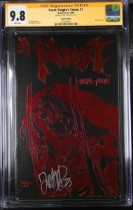 Faust : Singha's Talons (1999) # 1 ( CGC 9.8 SS ) Signed Tim Vigil Census = 1