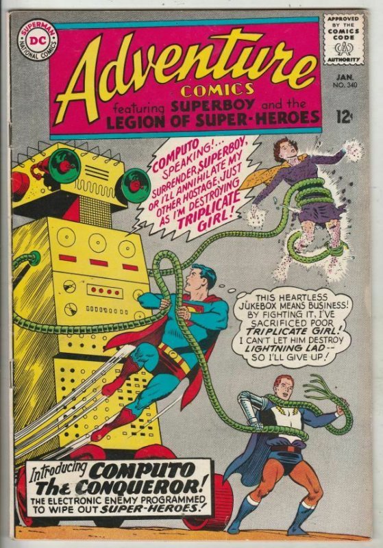 Adventure Comics #340 (Jan-66) VF/NM+ High-Grade Legion of Super-Heroes, Supe...