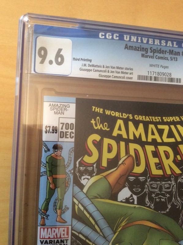 AMAZING SPIDER MAN 700, CGC 9.6, 3RD THIRD PRINT VARIANT, DOC OK