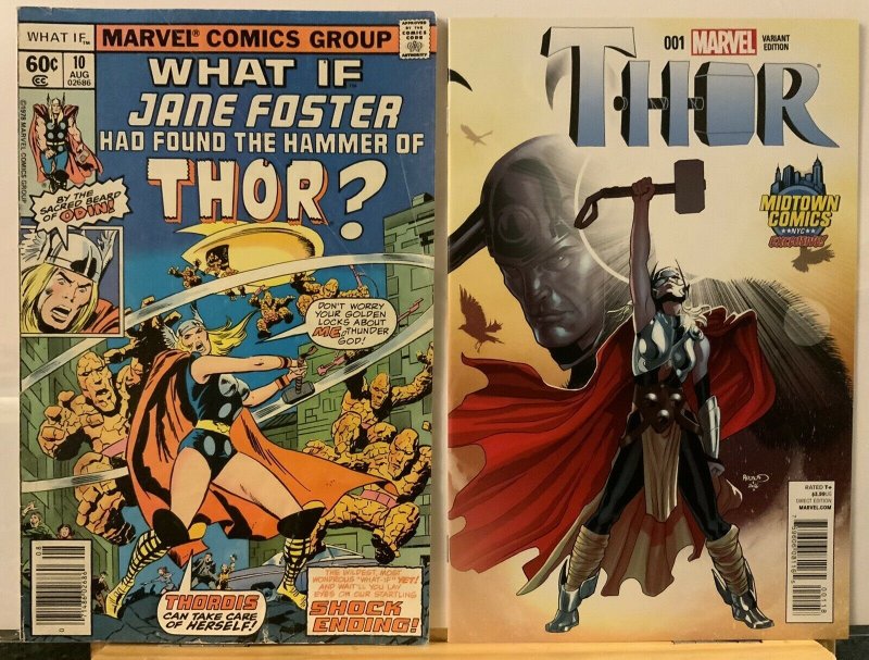 Jane Foster Thor 4 Books Lot: What If, Thor #1 1st Jane Foster Thor Read Please 