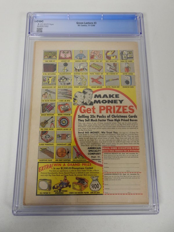 Green Lantern #3 (1960) CGC .5 Piece missing from page 1 & 8.