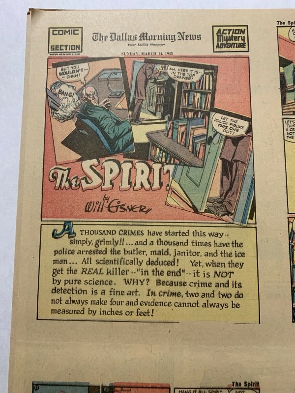 The Spirit Comic Book Section 1943 March 14 - May 30 4 Total Complete 