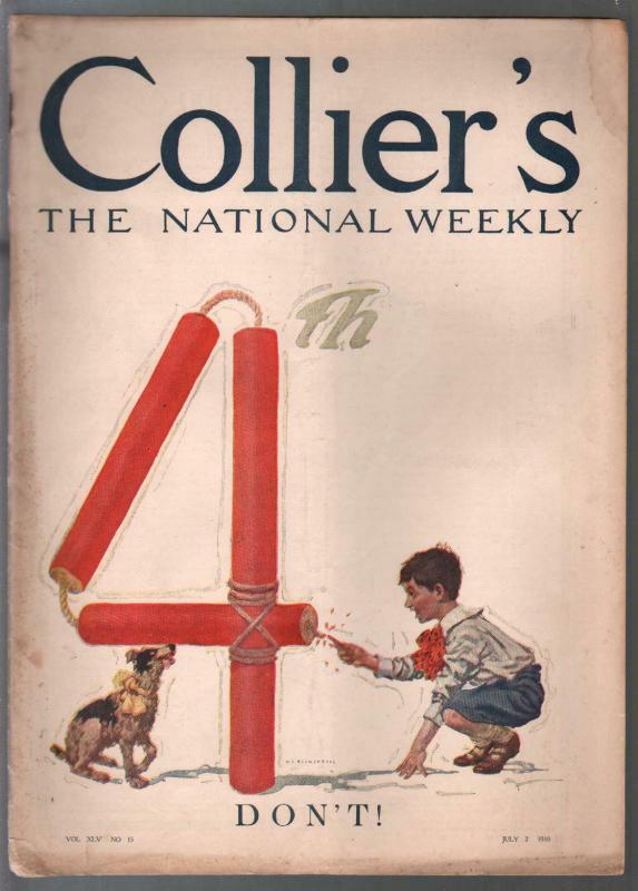 Collier's 7/2/1910-4th of July fireworks cover-Blumenthal-Gibson-Tousey comic...