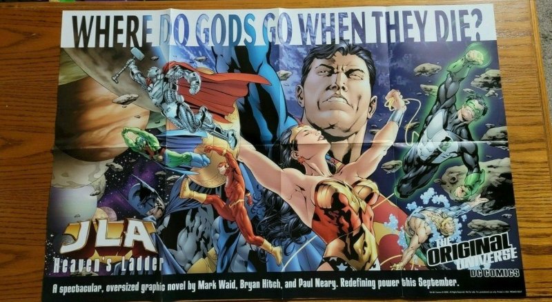 LARGE 34 x 22 JLA Heaven's Ladder DC Comics Promo Poster NO PIN HOLES NEW 