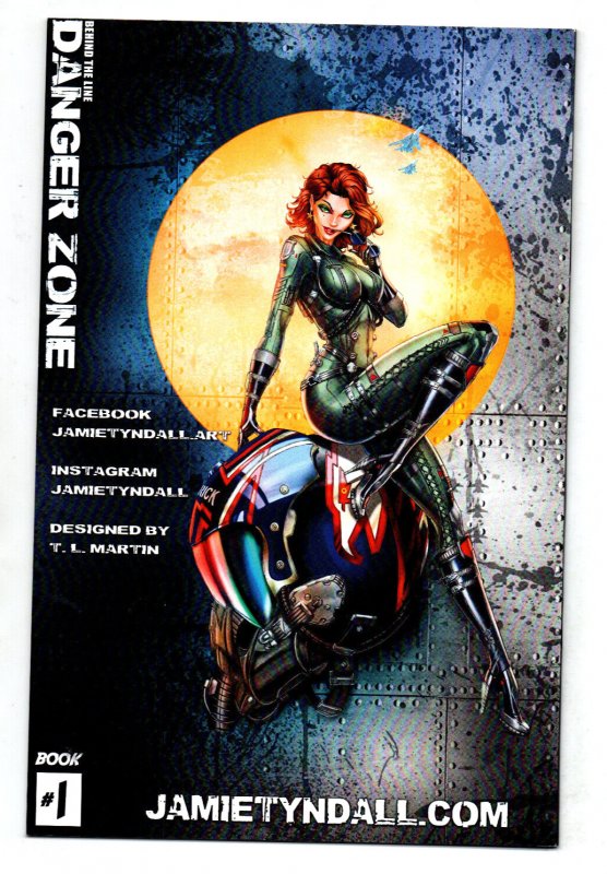 Behind the Line Danger Zone Kickstarter #1 signed Tyndall- good/bad girl pin ups