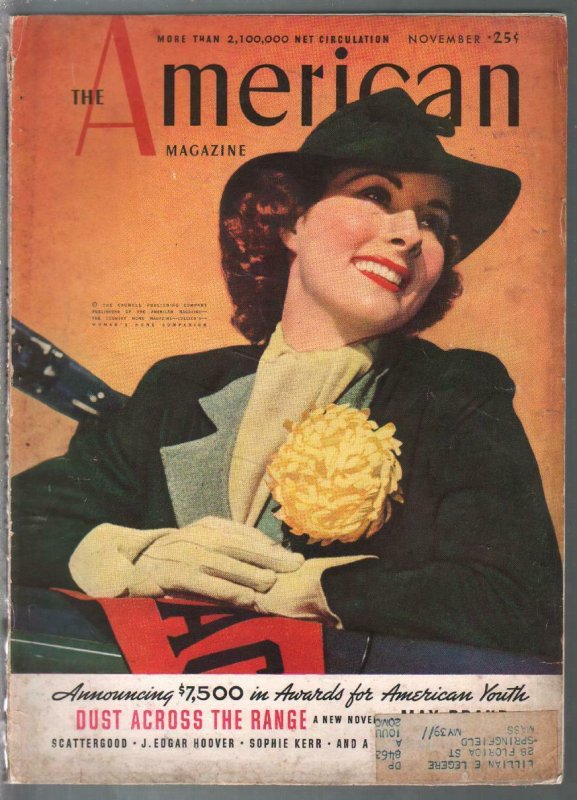 American Magazine 11/1937-Crowell-Max Brand-O. Soglow-Sonia Henie-VG