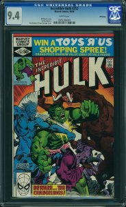 Incredible Hulk #252 (1980) CGC 9.4 NM