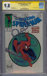 AMAZING SPIDER-MAN #301 CGC 9.8 SILVER SABLE SS SIGNED MCFARLANE WHITE PAGES