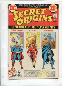 SECRET ORIGINS #1 (6.0) SUPERMAN, FLASH AND BATMAN COVER!