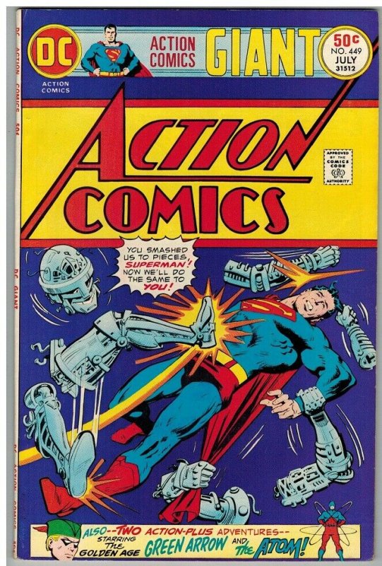 ACTION 449 F-VF July 1975 Giant size