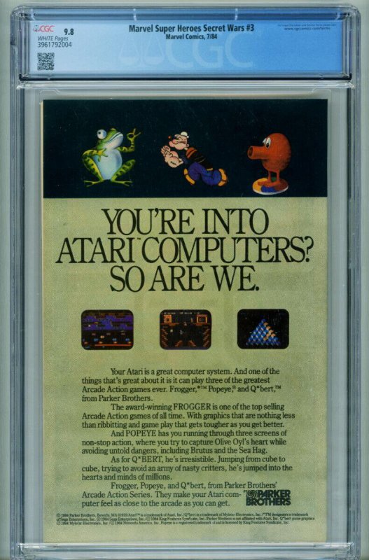 MARVEL SUPER HEROES SECRET WARS #3 CGC 9.8 -- 1st Volana/Titania -- comic book