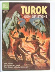 TUROK SON OF STONE #20-DELL-1960-DINSOSAUR COVER AND STORIES- RARE FN plus FN