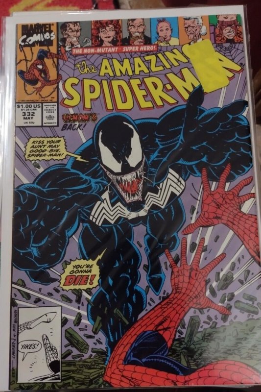 Amazing Spider-Man  # 332 1990 MARVEL punisher + venom+ black cat+ erik larsen 