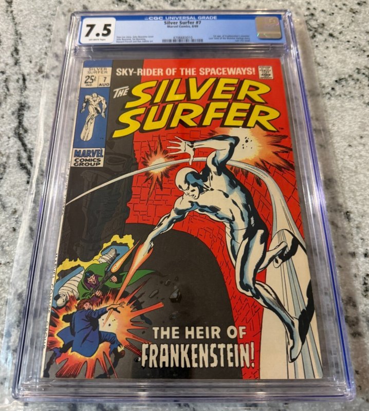 Silver Surfer # 7 CGC Graded 7.5 Marvel Comic Book Stan Lee Frankenstein JH28