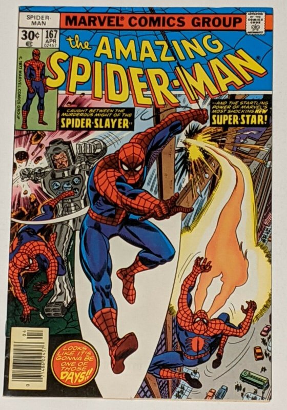 Amazing Spider-Man #167 (Apr 1977, Marvel) FN+ 6.5 1st app Will O' The Wisp 