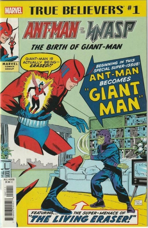 TRUE BELIEVERS ANT-MAN & WASP THE BIRTH OF GIANT-MAN # 1 (2018)