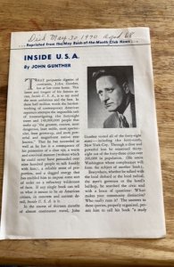 Inside U.S.A. Gunther, 1947 good looking book for a bookshelf. Lineup