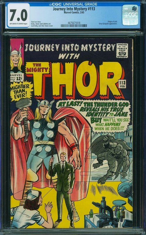 Journey Into Mystery #113 (Marvel Comics, 1965) CGC 7.0
