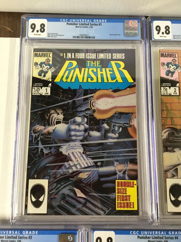 The Punisher Limited Series 1 2 3 4 5 1-5 All Cgc 9.8 White Pages Marvel Set 