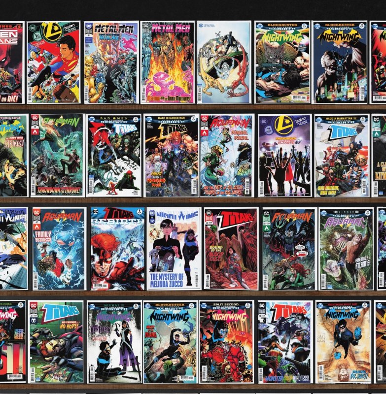 Huge Lot 140+ Comics with Nightwing, Titans, Aquaman, World& & More!