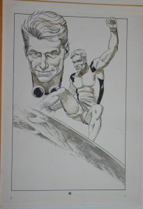 MIKE VOSBURG / RICHARD ORY original art,  AMERICAN FLAGG #5, Surfer Dude Splash