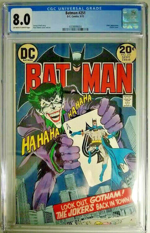 Batman #251~1973 DC~CGC 8.0 (VF)~Joker Appearance/ Classic Cover