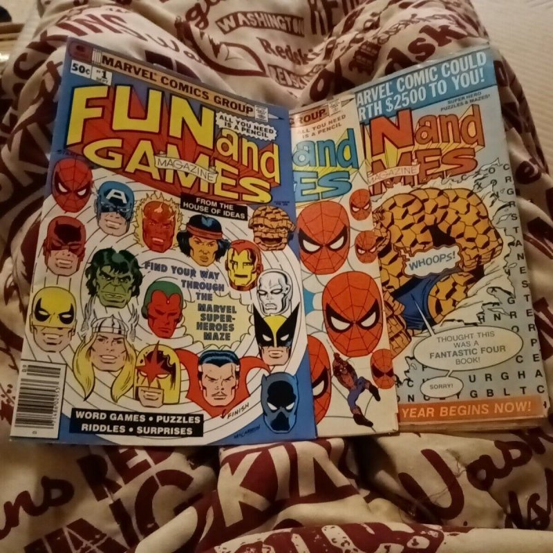 Fun And Games Magazine 1 3 & 13 Bronze Age Marvel Comics Lot Run