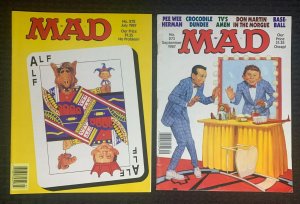 1987 MAD MAGAZINE #272 & 273 6.0/5.0 Alfred E Neuman / Pee Wee Herman LOT of 2