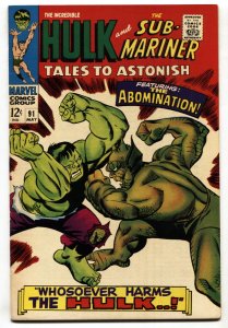 Tales To Astonish #91 1967-Hulk - Abomination comic book Marvel VF