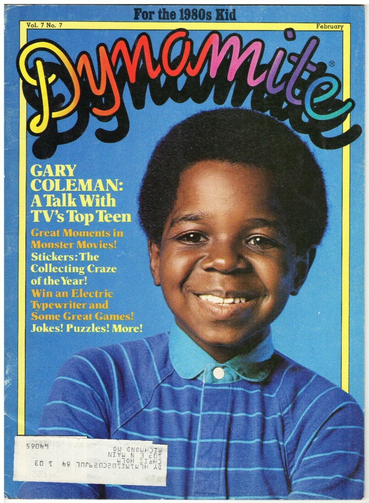 Original Vintage 1984 Dynamite Magazine 117 Gary Coleman Diffrent Strokes Comic Books