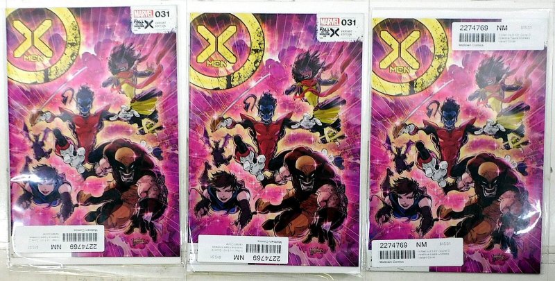 X-Men Lot 3 #31 D x3 2024 Marvel 9.4 1:25 Incentive Var Kaare Andrews Comics