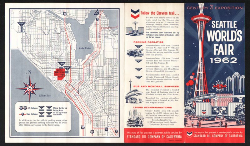 Seattle World's Fair Prom Brochure 1962-Diagram of the fair site-Map & info-U...