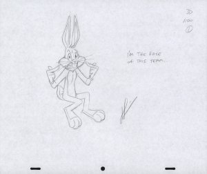 Bugs Bunny Animation Pencil Art - 3D-1100-1 - I'm The Face of This Team...