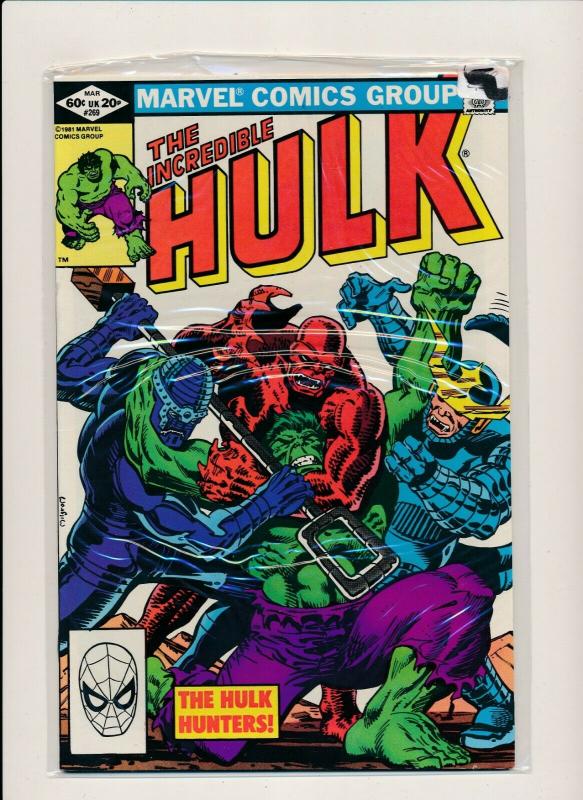 Marvel Comics Lot of 9-THE INCREDIBLE HULK  #261-269 1981 F/VF (PF488) 