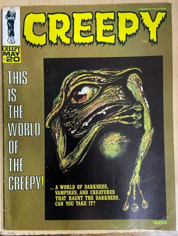 CREEPY #20 (Warren, 5/1968)  VERY GOOD PLUS (VG+) Reed Crandall! Gray Morrow!