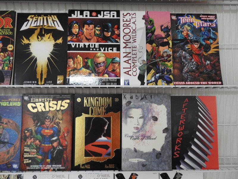 Huge Lot 36 TPB's W/ Sentry, Daredevil, Watchmen, Batman, X-Men+ Avg VF-...