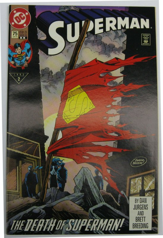 Superman #75 (Jan 1993, DC), 2nd print, NM+ condition (9.6), Death of Superman