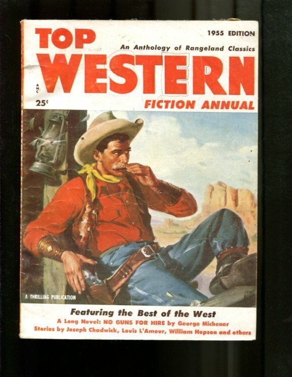 TOP WESTERN FICTION ANNUAL-1955-LOUIS L'AMOUR-HARMONICA G/VG